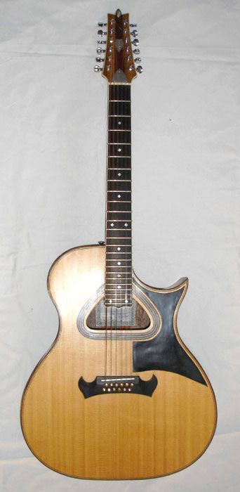 Degay Guitars: 12-string acoustic D-hole with a florentine cutaway in the style of Tony Zemaitis